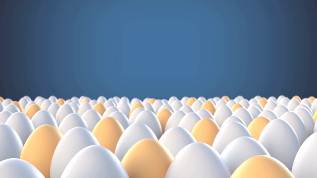 黄色的鸡蛋从人群中脱颖而出视频素材