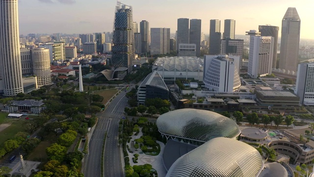 新加坡市中心的海湾地区。散步的剧院。视频下载