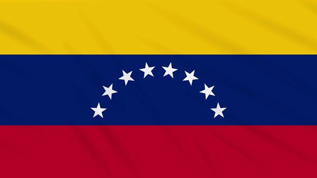 委内瑞拉国旗飘扬布，背景环视频素材