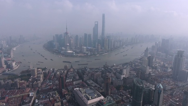 俯瞰上海摩天大楼视频下载