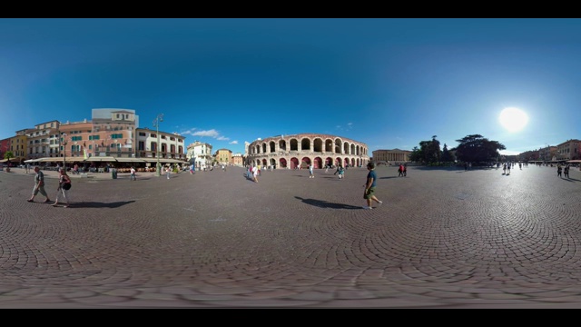 360 VR广场在维罗纳竞技场视频素材