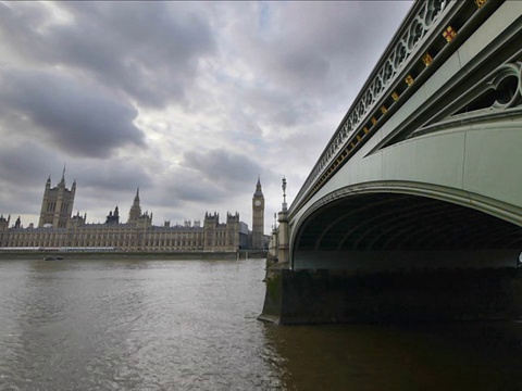 英国议会大厦。威斯敏斯特桥视频素材