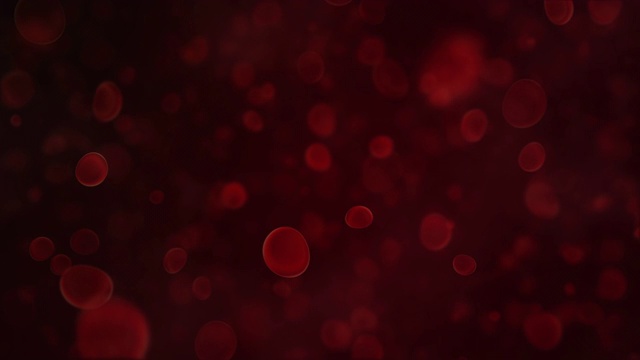 红血球感染血细胞，细菌和病毒通过静脉传播。血液中的气泡粒子，人体生物学感染血细胞和病毒的概念三维渲染视频素材