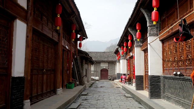 中国农村的老城区。视频下载