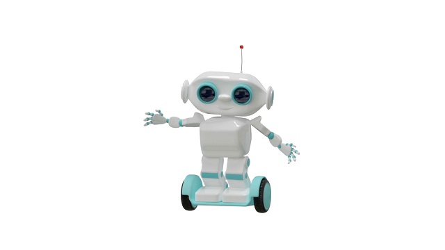 3D动画卡通机器人做运动与阿尔法通道视频下载