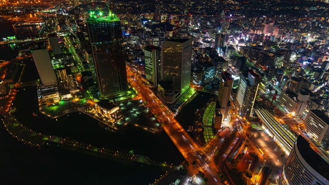 横滨夜景的时间流逝，日本视频素材