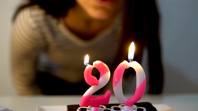 少年20岁生日派对上，女孩许了一个愿，吹灭了蜡烛，电影中的dof视频下载