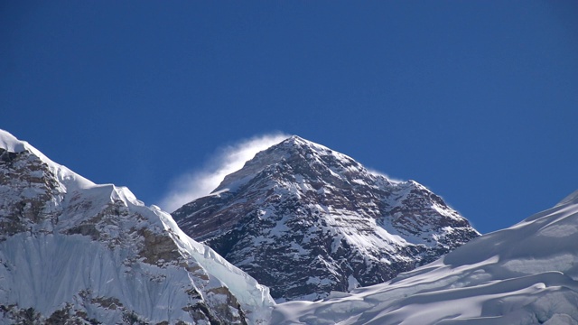 埃佛勒斯峰是喜马拉雅山马哈兰格尔喜马拉雅亚山脉海拔最高的山峰。珠峰大本营是指尼泊尔的南大本营和西藏的北大本营视频素材
