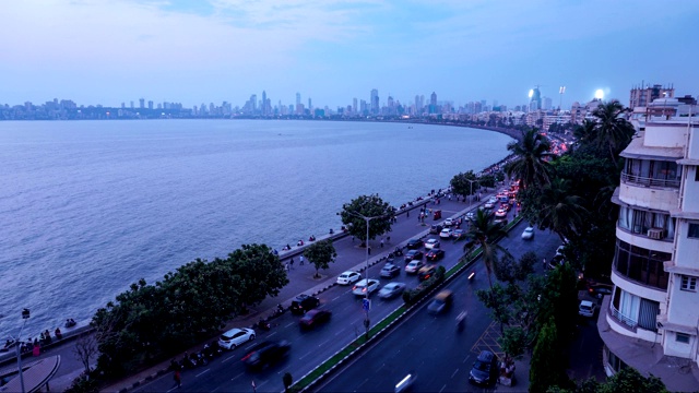 孟买滨海大道的日日夜夜时光流逝视频下载
