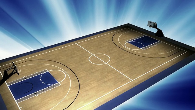 篮球介绍3D旋转球场视频下载