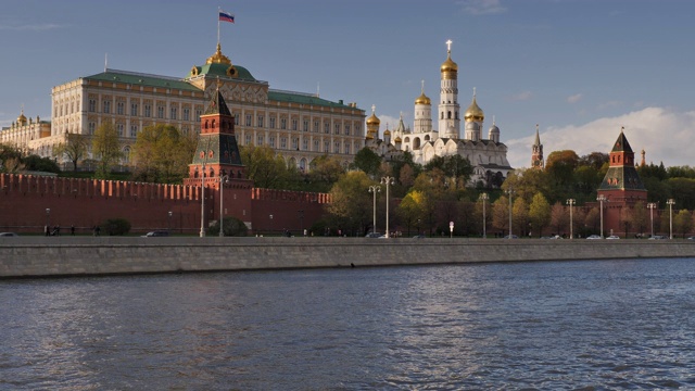 俄罗斯莫斯科:克里姆林宫总统府和教堂建筑群。视频素材