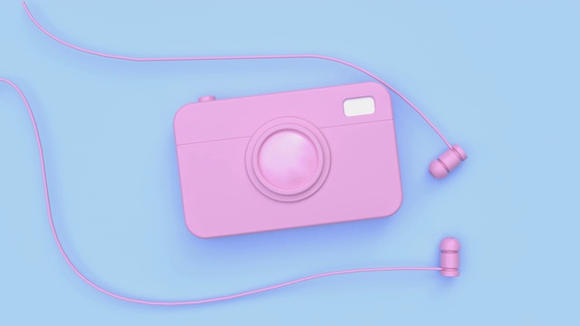 粉蓝色粉彩场景抽象最小平面lay运动3d渲染工作的商业概念视频素材