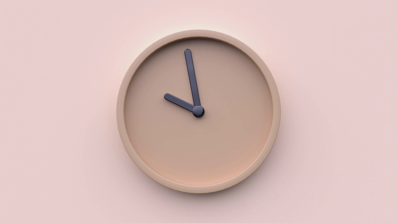 最小抽象运动3d渲染时钟时间概念时间流逝小时视频素材