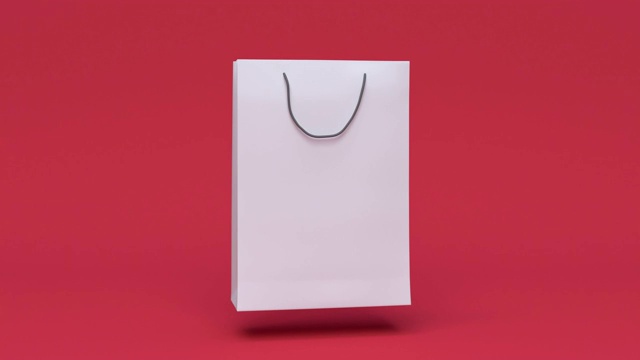 空白纸袋购物中心商业包装环境概念最小运动3d渲染视频下载