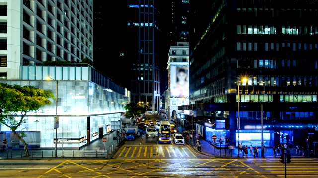 繁忙的交通在高峰时间穿过香港的主要道路视频素材