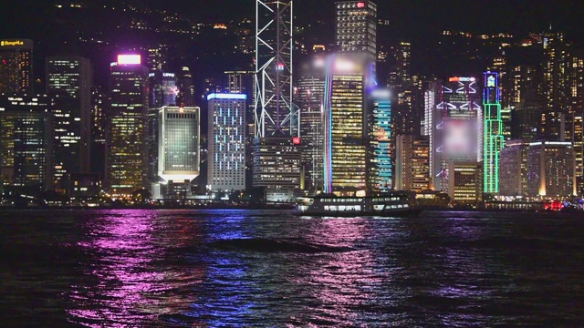 广角:香港夜游游船视频素材