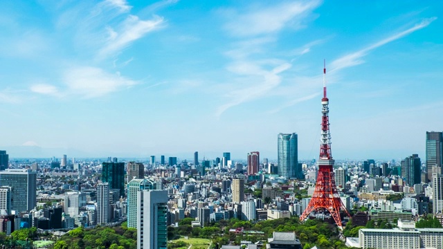 4K延时:鸟瞰图东京城市景观日本视频素材