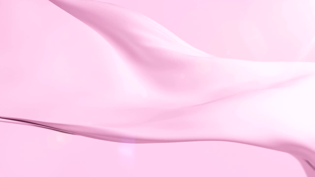 美丽柔软的丝绸织物在风中飘扬，无缝的粉红色。循环逼真的布料3d动画。视频下载