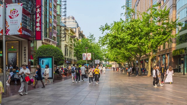 中国上海南京路步行街的Hyper apse视频素材