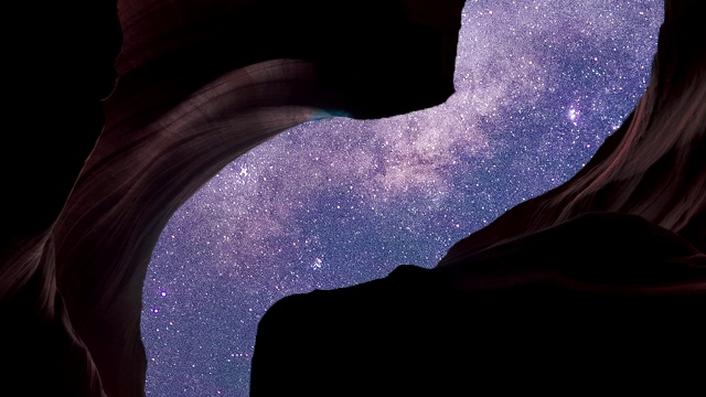 史诗峡谷和银河延时系列4K旋转视频素材