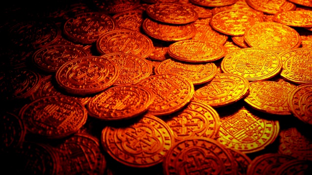 火焰中的中世纪金币视频下载