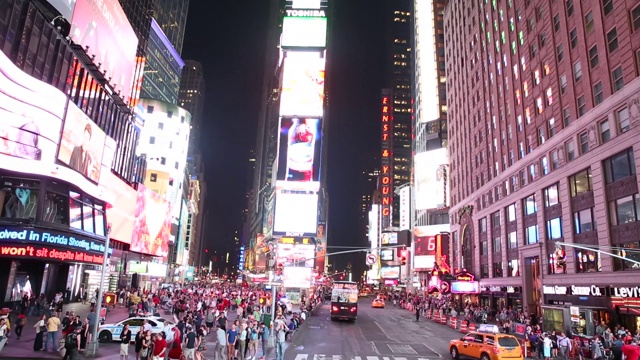 美国纽约著名的时代广场夜景视频素材