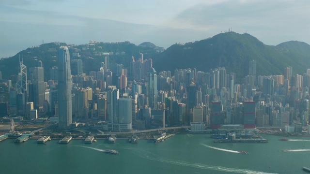 香港城市景观中船只运动的时间流逝视频下载