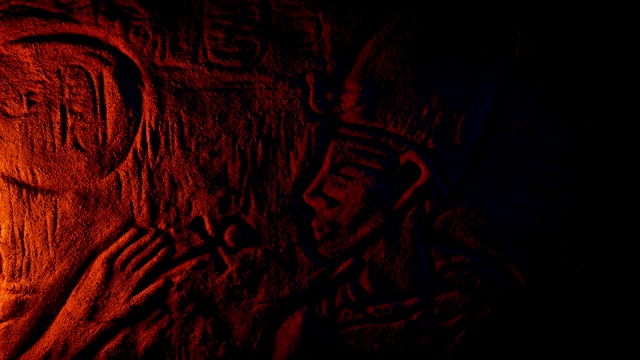在火中雕刻的古埃及墙视频素材