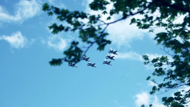 F16猎鹰编队飞行视频素材