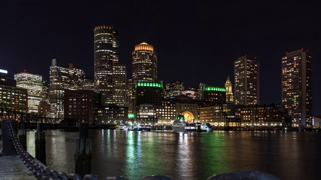 4K超高清延时:从Fan Pier Park到Boston Harbor和金融区的波士顿天际线视频素材