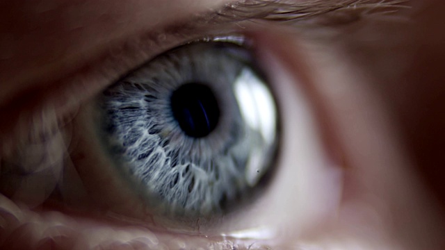蓝色人眼的特写镜头视频素材