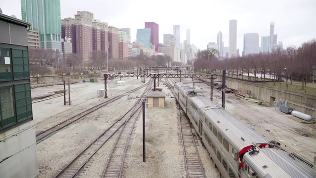 芝加哥市中心的地铁，伊利诺伊州的地铁视频素材