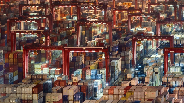 香港货柜港口视频素材