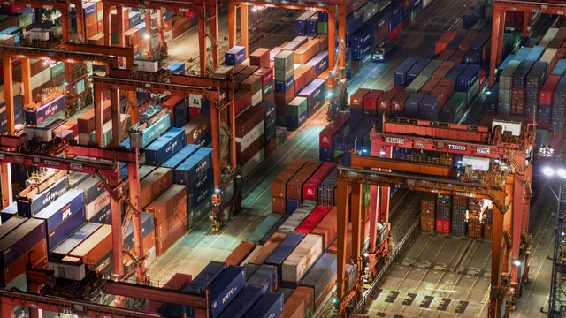 香港货柜港口视频素材