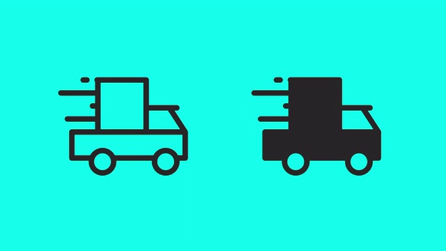 运输货车图标-矢量动画视频下载