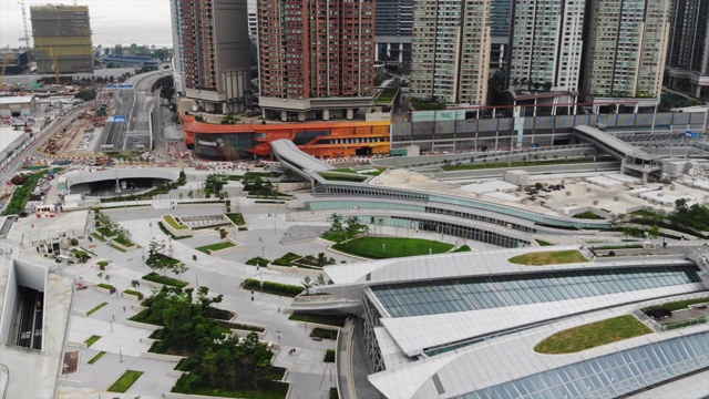 香港西九龙地区的市区景观视频素材
