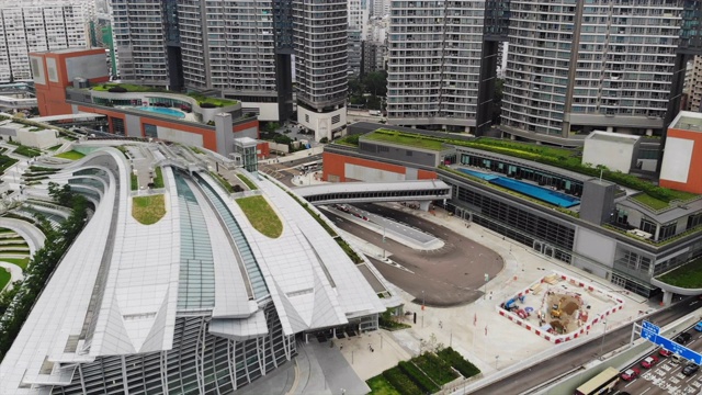 香港西九龙地区的市区景观视频素材
