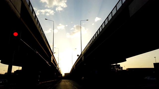 日落高架桥在日落视频素材