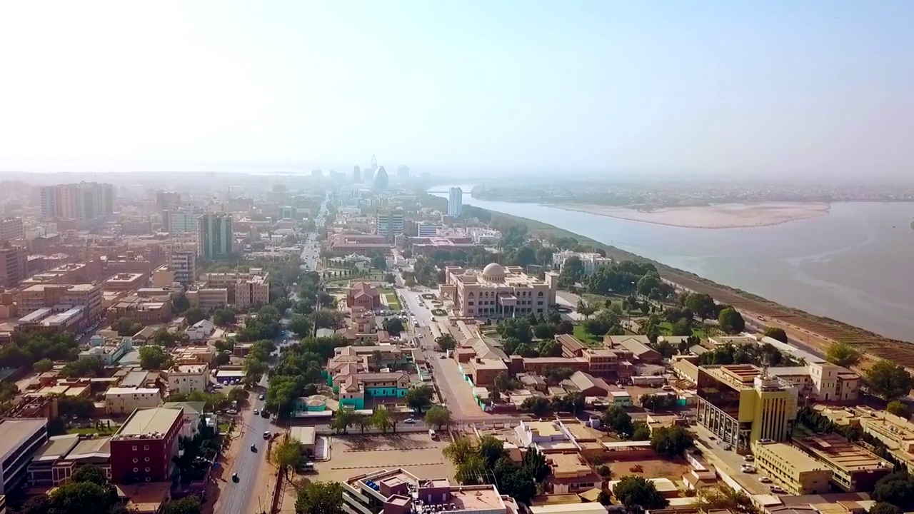 喀土穆总统府鸟瞰图-苏丹视频下载