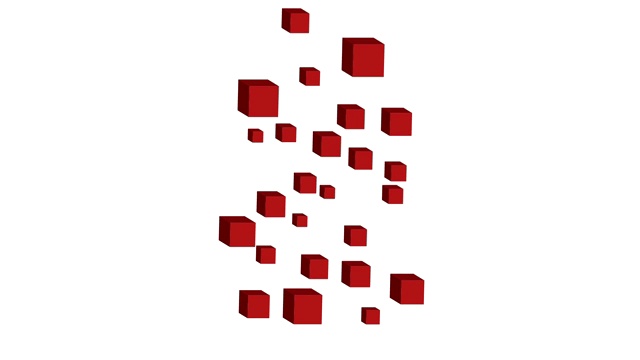 红色方块悬浮在空中的动画视频下载