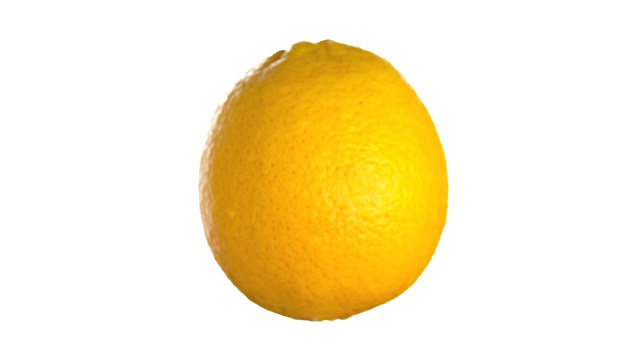 橙子的微距旋转视频拍摄。特写，孤立在白色背景上视频素材