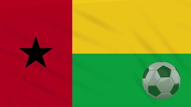 几内亚比绍国旗飘扬，足球，环视频素材