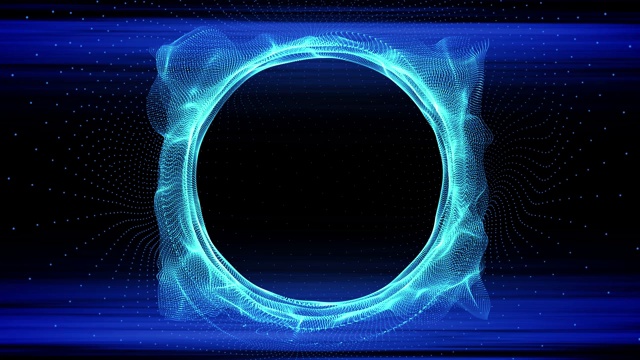 蓝色光环等离子体背景效果动画无拘束的循环视频素材