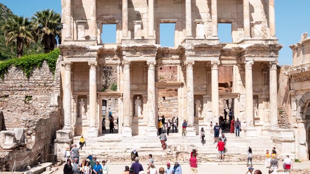 延时:以弗所的Celsus图书馆——土耳其古城伊兹密尔，4K分辨率。视频下载