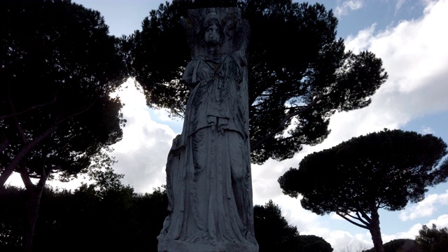 实时观看罗马帝国的罗马女神密涅瓦雕像视频素材