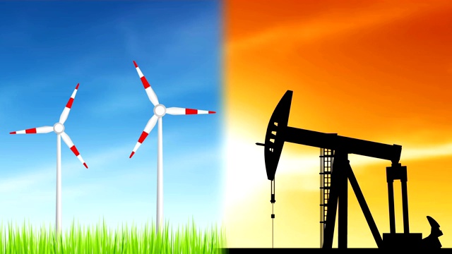 石油井架和风力涡轮机-可循环视频下载