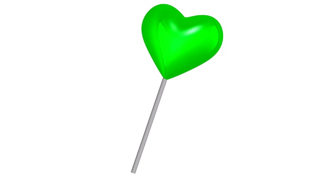 移动的棒棒糖在绿色的白色视频素材