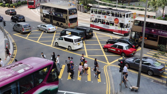 中国香港岛繁忙的街道视频下载