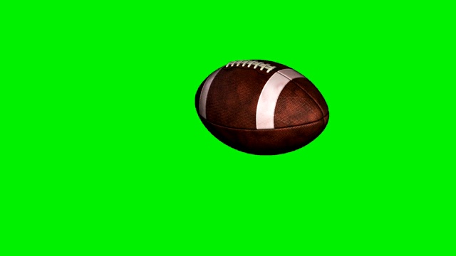 美式橄榄球的慢动作，绿幕视频素材