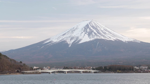 日本富士山和川口湖。视频素材